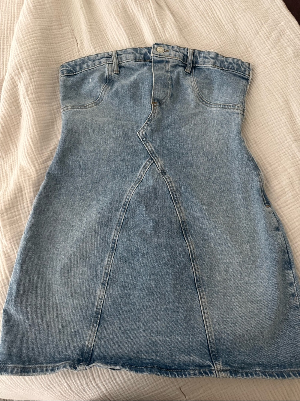 Zara Light Blue Denim Mini Dress